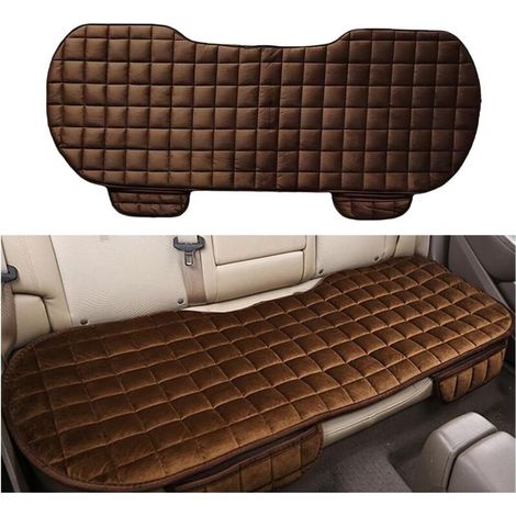 Coussin Banquette Arrière - 1 Pièce - Peluche Douce - Protection Siège Universel - Voiture Particulier - 133x49cm Café (1/5)