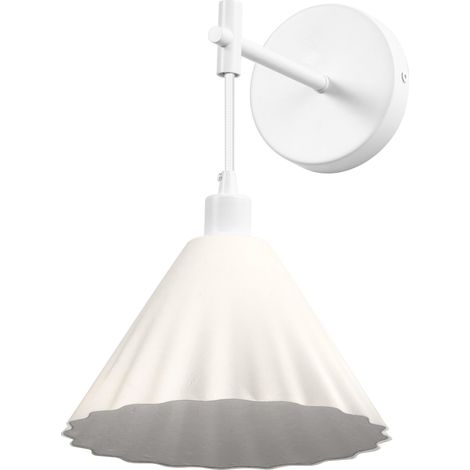 OSRAM Applique murale Decor Pulp blanche en métal et papier mâché, E14, longueur 218 mm, abat-jour en matériau recyclé, durable grâce à sa source lumineuse remplaçable, montage facile