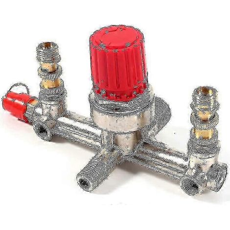 Accessoire pour compresseur d'air, tube de sortie double en alliage, accessoires pour vanne de régulation de pression avec petit support pour compresseur d'air Crjjkoy (1/5)