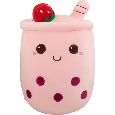 Coussins en peluche Bubble Tea, peluches Boba mignonnes, jouets doux, coussin géant en peluche pour les amoureux (rose, 24 cm) (1/5)