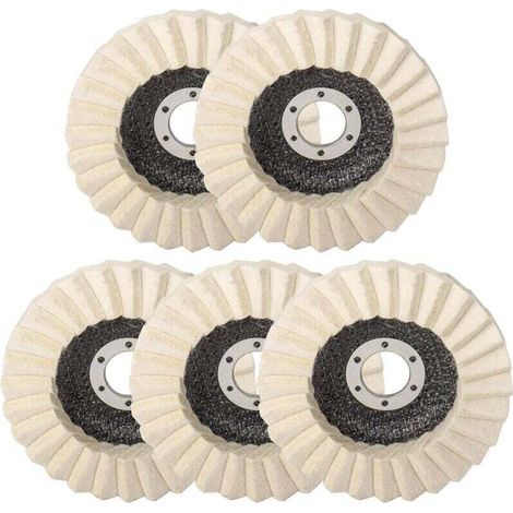 5 Stück Polierscheiben aus Wollfilz, 125 mm x 222 mm, für Glas und Metall - KZQ