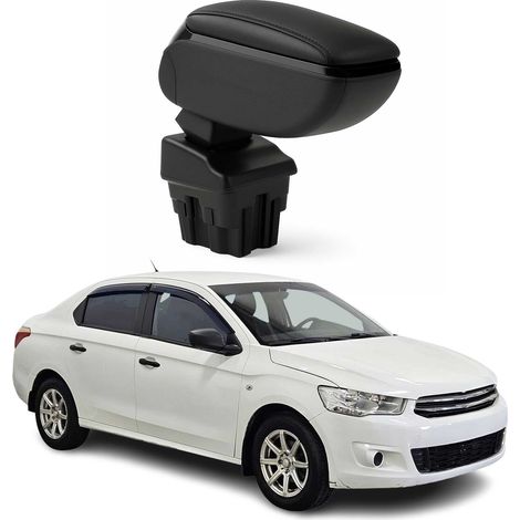 OMAC Accoudoir pour Citroen C-Elysee 2012-2022 - Snap-On - ABS + Simili Cuir - Aucune Perçage ou Installation - Installation Facile Noir (1/5)