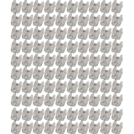 Lot de 100 clips de fixation pour corde LED - Pour éclairage mural néon de 4,5 à 6 mm - Pour fêtes, festivals, mariages (GT-0512) (1/5)