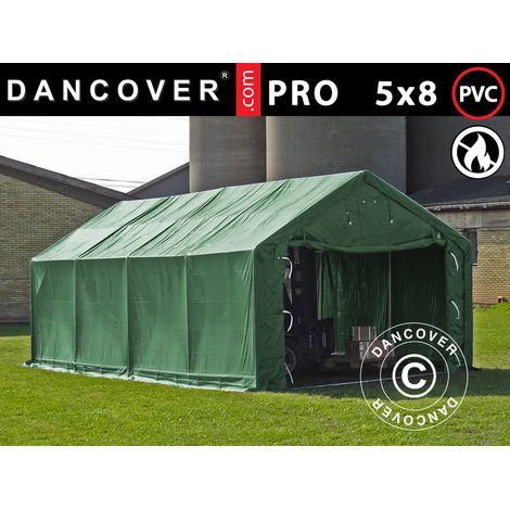 Lagerzelt PRO 5x8x2x3,39m, PVC, Grün - Dancover