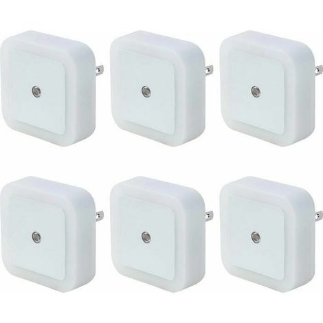 Automatic LED Night Light for Kids, Set of 6, Children's Night Light Lamp with Light Sensor, Plug-in Night Light for Bedroom, Baby Area, Living Room, Bathroom, Kitchen - White - MUMU (1/4)