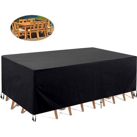 180x120x74cm, Waterproof Rectangular Garden Table Cover, 210D Anti-UV Protective Cover for Living Room Outdoor Table Tarpaulin (1/4)