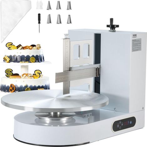 Machine à Glacer les Gâteaux Lisseur Électrique pour Gâteaux 4-16 Pouces Plateau 50cm 25-320 tr/min HBLSMMJ-0416 Blanc (1/5)