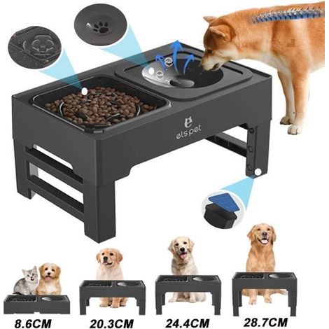 Gamelle pour Chien, Gamelle Surélevée 4 Hauteurs RéGlables pour Petits Chien Chat de Compagnie, Moyens et Grands, Gamelle Chat (1/5)