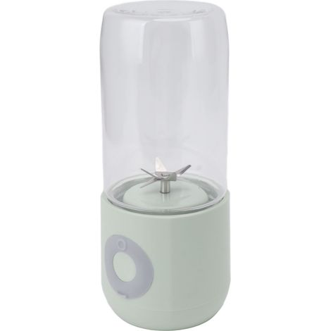 Blender électrique USB vert à 6 lames, batterie 1300 mAh, bol de 500 ml, idéal pour les jus de fruits, les milkshakes et le lait de soja. (1/5)