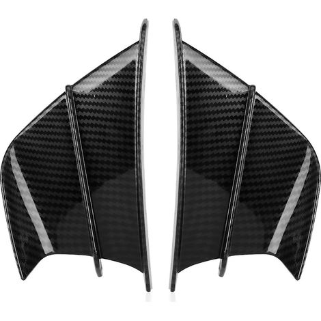 Ailerons latéraux universels pour moto en fibre de carbone noir brillant (1/5)