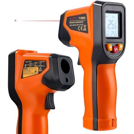 Thermomètre infrarouge, -581112°F (-50600°C) Pistolet laser numérique sans contact avec écran LCD, émissivité réglable, pour cuisine, barbecue, congélateur industriel (1/5)
