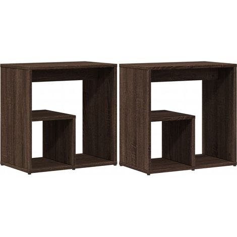 Maison Exclusive - Beistelltische 2 Stk. Braun Eiche 50x30x50 cm