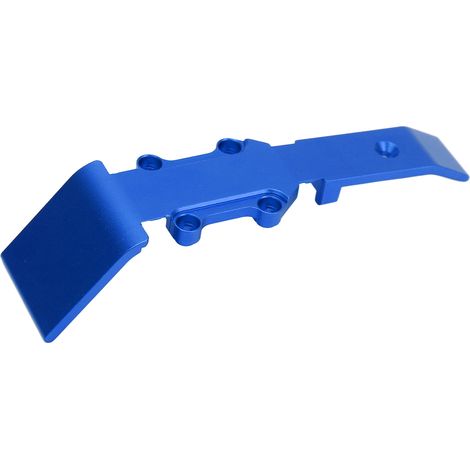 Plaque de protection avant légère et portable en alliage d'aluminium à l'échelle 1/16 pour Traxxas E Revo VXL, bleue. (1/5)