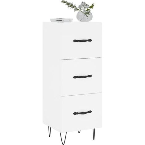 Buffet de Cuisine Blanc 34,5 x 34 x 90 cm - Meuble de Rangement en Bois d'Ingénierie pour Salon et Entrée (1/5)