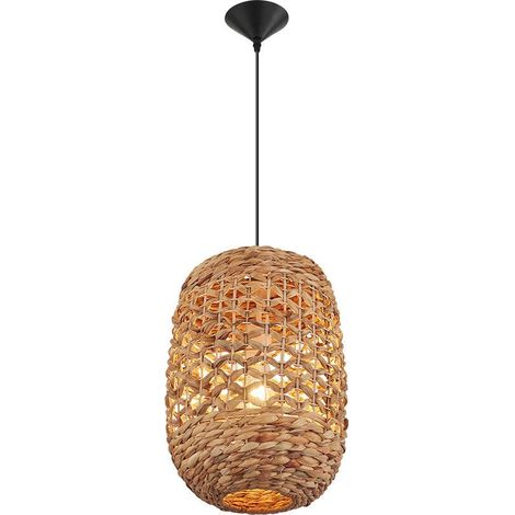Suspension décorative 1xE27 23W IP20 – Design Rotin naturel (1/4)
