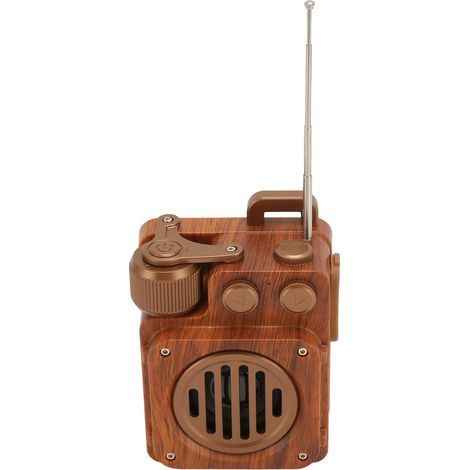 Enceinte Bluetooth Vintage Radio FM avec Support USB/Carte Mémoire, Son HiFi Sans Perte en Bois