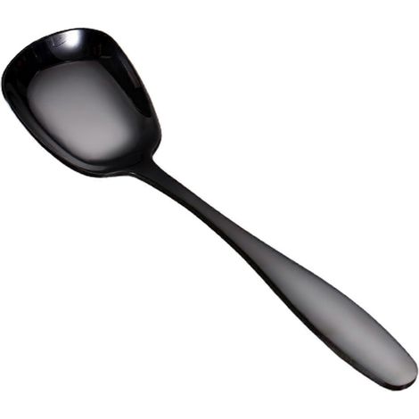 Spülmaschinenfester Servierlöffel, rostfreier Edelstahl, großer Servierlöffel für Buffets, ideal für Restaurants (schwarz). (1/5)