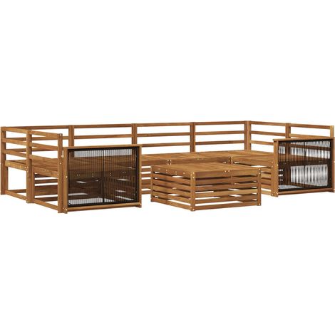 Conjunto de sofás de exterior 7 pcs Natural vidaXL (1/5)