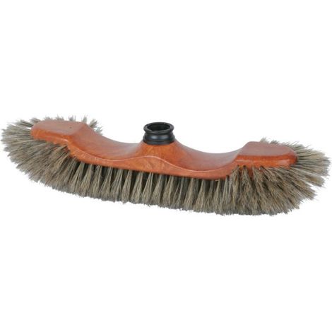 Scopa in plastica con testa da 38 cm, setole grigie, 1/2 testa