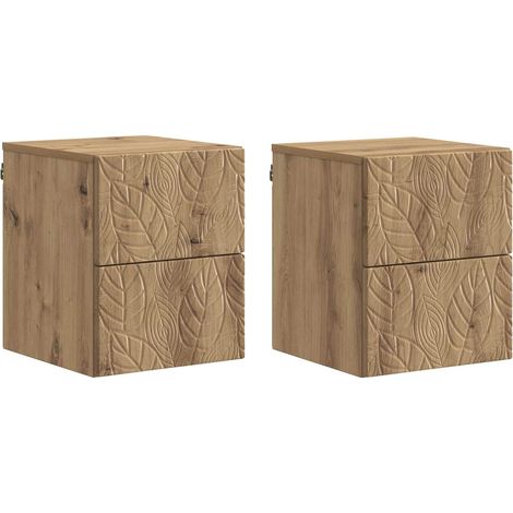 Wall-Mounted Bedside Cabinet 2 pcs Artisan Oak vidaXL (1/5)