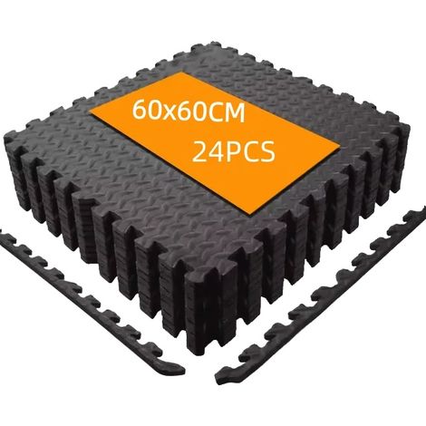 Tapis de Puzzle en Mousse, Antidérapant, Design Emboîtant, 60x60cm 24Pcs, 60x60CM (1/2)