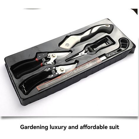Ensemble de 5 Outils de Jardinage - Kit Complet avec Sécateur, Scie Pliante et Étui de Rangement pour l'Entretien des Plantes, la Taille et le Bricolage Domestique (1/5)