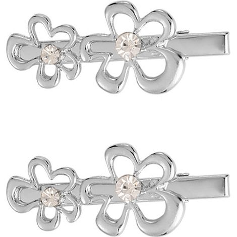 Barrette À Cheveux - Pince À Cheveux En Alliage - Pour Frange Et Coiffure Quotidienne - 10 X 10 X 4 Cm - Or Et Argent - Lot De 1 (1/5)