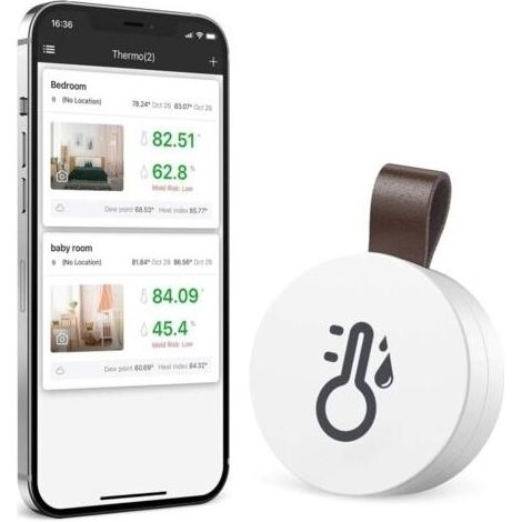 Thermomètre hygromètre d'ambiance Bluetooth, mini thermomètre d'ambiance, capteur de surveillance de la température pour iOS Android (1/5)