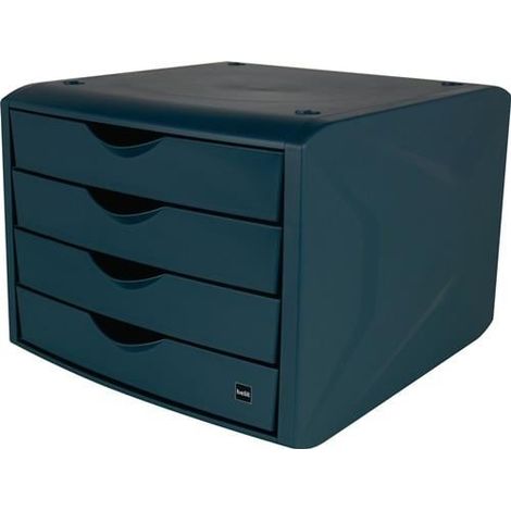 Schubladenbox m.Auszugssperre 4 Schubl.blau H215xB265xT332mm (1/3)
