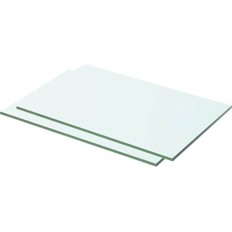 2 pcs Panneaux d'étagère, Tablettes Murale, Meubles de rangement verre transparent 50x25 cm MAE6733 (1/3)