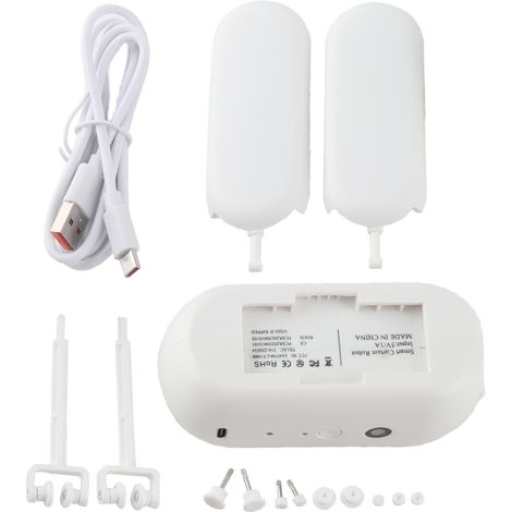 Motor inteligente para cortinas, robot eléctrico para cortinas, apertura automática, compatible con aplicación móvil, temporizador programable, sensor de temperatura y luz para la barra de la cortina. (1/5)