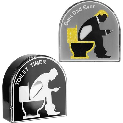 Lot de 2 Sablier de Toilette 5 Minutes, Minuteur de Salle de Bain Créatif, Cadeaux Drôles pour Hommes, Mari, Papa, Fête des Pères, Décoration Amusante pour WC et Salle de Bain (1/5)