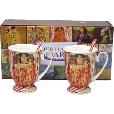 Porzellantassen, 2-teiliges Gustav Klimt Judith Luxus-Geschenkset (1/5)