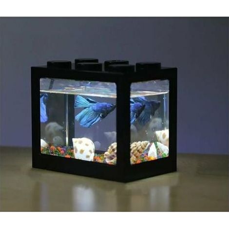 Small Golden Fish Tank Betta Aquarium Desktop Ornamental Aquarium Transparent Plastic Plastic Fish Tank Small Desktop Ecology Black Color Product