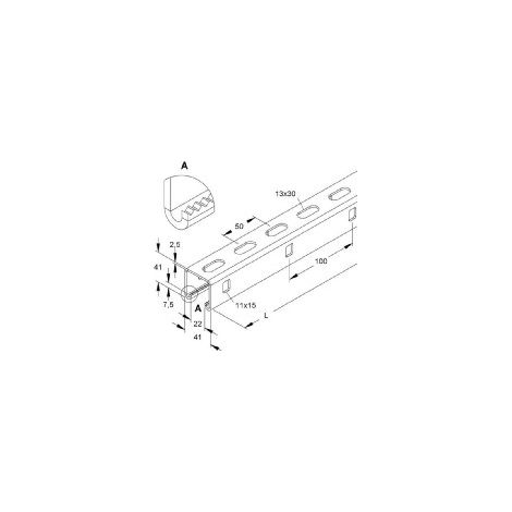 Niedax Ankerschiene C-Profil 41x41x3000 2996Z/3 FL 3 Stk
