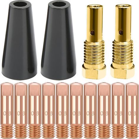 14AK Kit d'embouts de buse sans gaz à Noyau de Flux, Embout de Contact de soudage MIG 0,8 mm 0,030 '' M6, consommables de Torche pour Accessoires de Soudeur MIG 14AK (1/5)