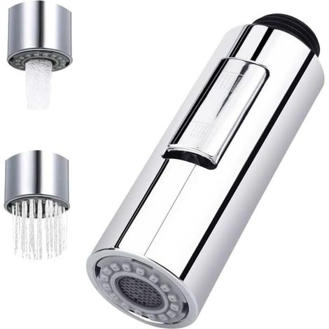 Douchette Extractible - 2 Modes Pulvérisation - Pour Robinet Cuisine et Salle De Bain - 9,5 x 3 cm - 1 Pièce (1/5)
