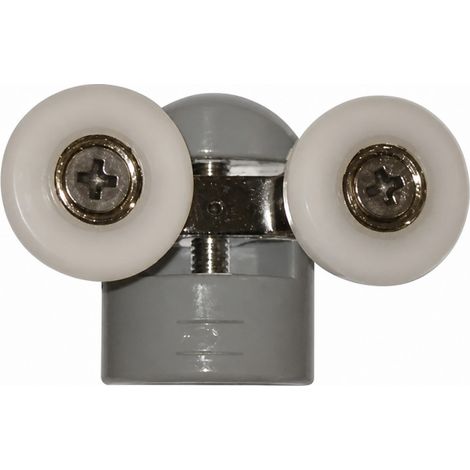 Doppelrolle ROU19 für Glas 6mm D.23mm L.58mm mit grauem Halter (1/2)