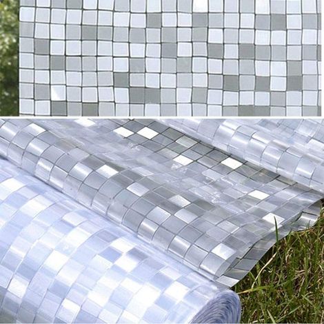 Pellicola Privacy effetto mosaico per Finestre Vetri Autoadesive Anti-UV Controllo Calore Misura - 90cm x 150cm