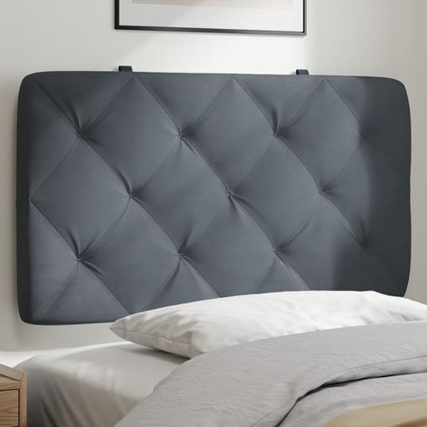Kopfteil-Kissen Dunkelgrau 90 cm Samt vidaXL720042