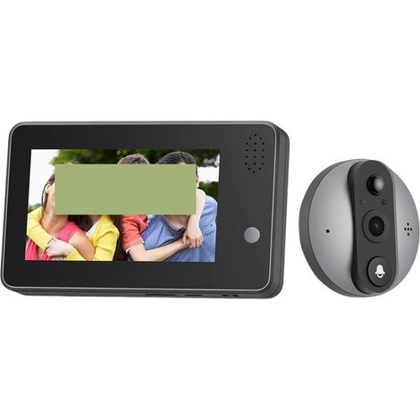Caméra de sécurité sans fil avec sonnette vidéo 4.3 pouces 1080P Tuya WiFi judas sonnette caméra maison intelligente nuit PIR détection de mouvement porte visionneuse vidéo porte cloche Installation f (1/5)