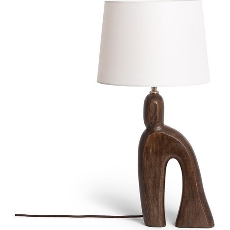 LED Tischlampe aus Holz Hunar III ILUZZIA Weiß (1/5)
