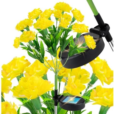 LÁMPARA SOLAR DE JARDÍN CON RAMO DE FLORES LED, DECORACIÓN FLORAL CON SENSOR