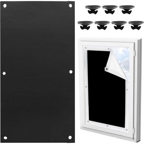 Stores occultants sans perçage 48 x 93 cm avec 7 ventouses pour puits de lumière chambres et toits de terrasse avec protection solaire et isolation thermique couleur noire (1/5)