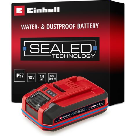 Einhell Batterie étanche 4,0 Ah SEALED PXC PLUS (Lithium-Ion, 18 V, pour tous les appareils Einhell PXC, Protégée contre la poussière et les jets d'eau) (1/5)