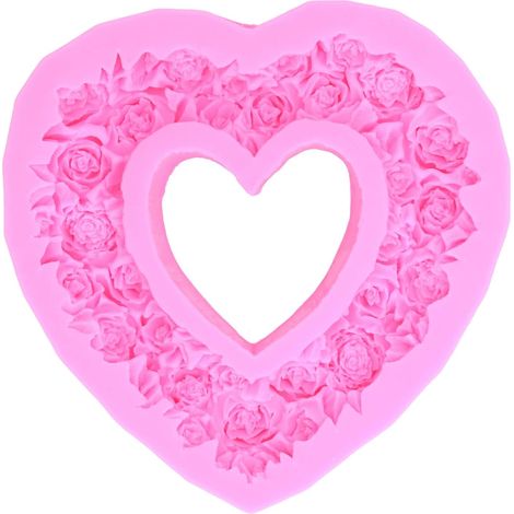 Moule à gâteau rose, forme de couronne de coeur en silicone 3D moule de cuisson rose, moule de cuisson adapté pour la fête d'anniversaire de mariage anniversaire baby shower remise des diplômes (1/5)