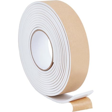 Bande isolante auto-adhésive en mousse 40 mm x 4 mm - 5 m de long, idéale pour les joints de portes, fenêtres, automobiles et de climatisation - blanche (1/5)