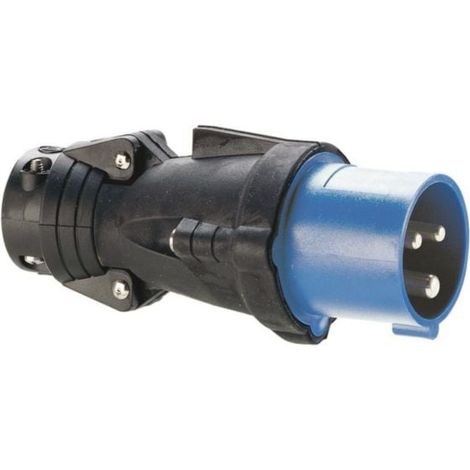 Prise mâle Hypra 3 à 5 broches 16A étanche IP44 en caoutchouc - type de fiche mobile droite hypra - Fiche 2P+T - 16A - 200/250V (1/2)
