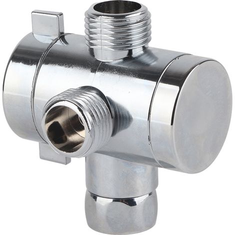 Mitigeur 3 voies pour pommeau de douche, vanne de dérivation G1/2", adaptateur de commutation pour toilettes et bidet