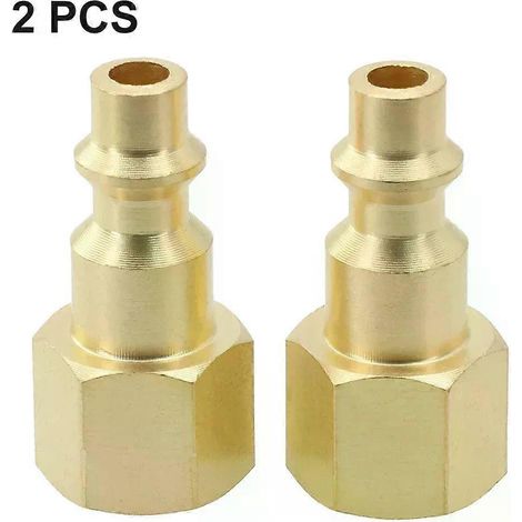 2 Stück Schnellkupplungen aus Messing, 1/4 NPT, Druckluftschlauch-Kompressoranschlüsse, Messing-Schnellverschluss-Innengewinde (1/4)